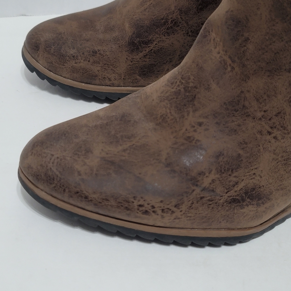 Naturalizer SOUL Haley Wedge Ankle Booties Distressed Brown 7.5M - Picture 5 of 11